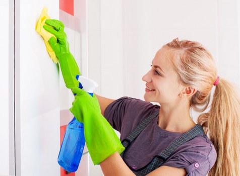 Deep cleaning process in a bright modern room