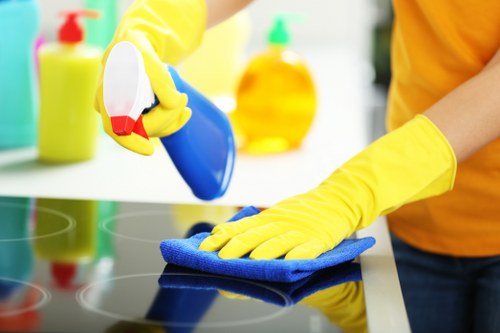 Restocking supplies and finishing touches for Airbnb cleaning