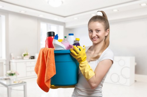 Steam extraction carpet cleaning in a modern office setting